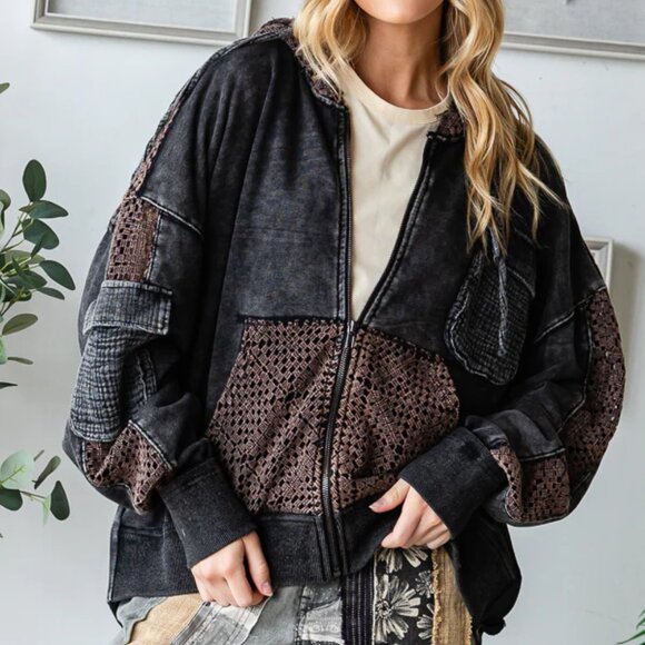 Oli & Hali Twisted Back Hoodie Zip up NEW Size Large - Picture 1 of 7